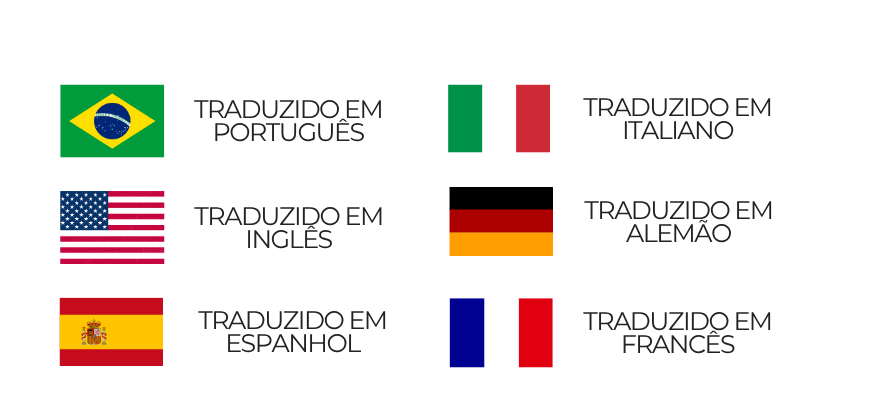 Guia traduzido em português, inglês, espanhol, italiano, alemão e francês